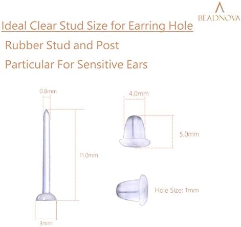 Beadnova Clear Earring Post And Backs Invisible Earrings For Sports And Work 500pairs Amazon Com Au Home