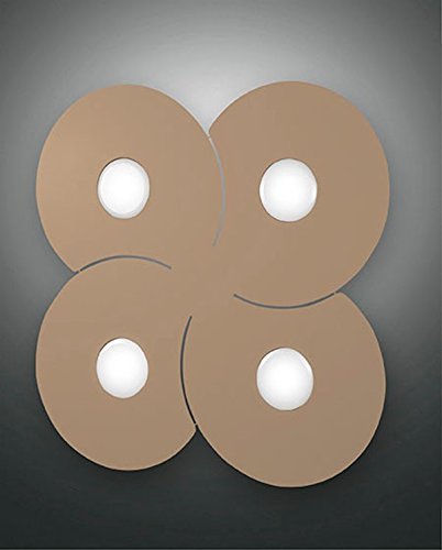 Fabas Luce 3449 – 66 – 225 Ginny Ceiling Light in Matt Gold Metal 28 W Natural White 4000 ° K 2280LM L58 x 58 cm