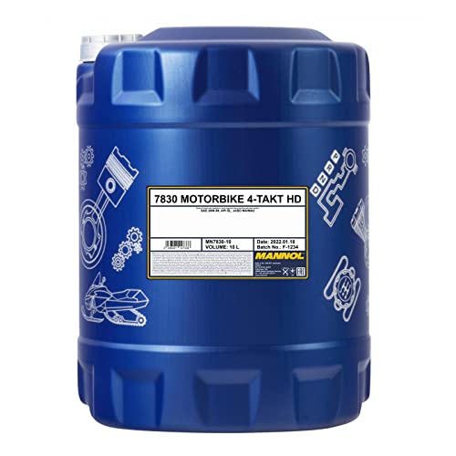 MANNOL Aceite de motor 20W-50 aceite parcialmente sintético API SN 4-Takt Motorbike HD 10L Compatible con TOYOTA AYGO WNB1, KGB1, NISSAN Qashqai II J11, J11, KIA PICANTO TA