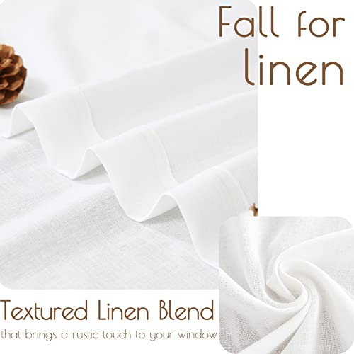 TOPICK Linen Blend Kitchen Curtains, 24 Inch Drop Small Cafe Curtains, Solid Pattern Light Filtering Short Curtain Tiers for Bathroom Sink Cupboard, Rod Pocket 2 Panels White - Cosy Home Interiors TOPICK Linen Blend Kitchen Curtains, 24 Inch Drop Small Cafe Curtains, Solid Pattern Light Filtering Short Curtain Tiers for Bathroom Sink Cupboard, Rod Pocket 2 Panels White - Image 4