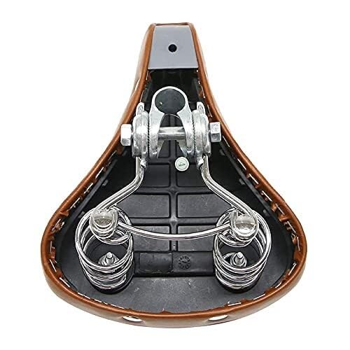 Sillin Bicicleta Asiento De Bicicleta Montaña Retro Viajero Urbano Sillín Ocio Japonés for Hombres Remache Plegable Doble Resorte Cojín Marrón