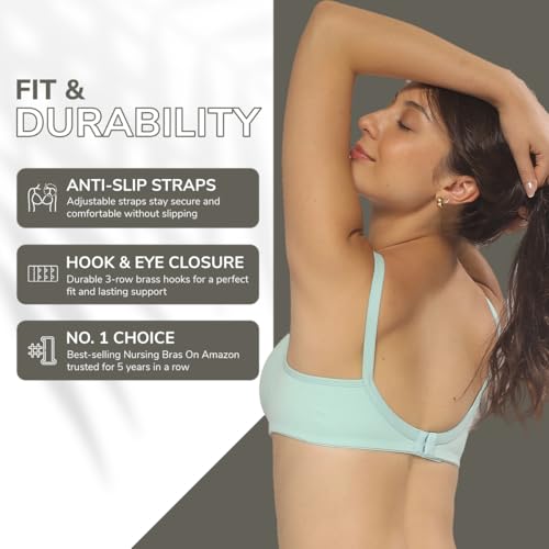 Image of MomToBe Women's Cotton Multicolor Full Cup Non-Padded Feeding Bra /Nursing Bra /Maternity Bra Combo