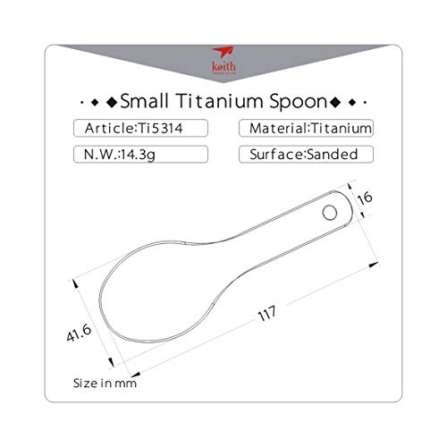 Keith Titanium Ti5314 Spoon (Custom Pouch Included) #TOP1