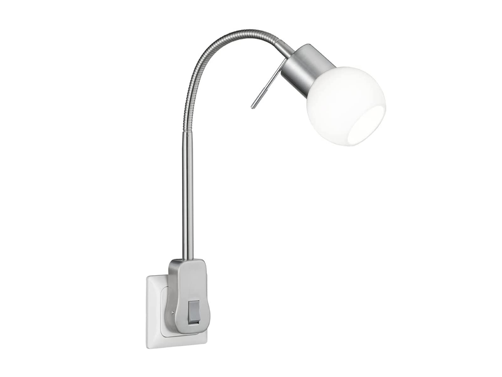 Trio Leuchten LED Steckerspot 891770107 Fred, Metall Nickel matt, Glas weiß, inkl. 1 x G9 3.5 Watt, Switch Dimmer, 20 x 4.7 x 40 cm