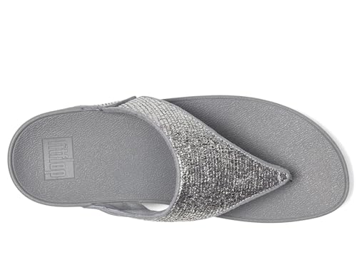 FitFlop Women's Lulu Crinkled-Shimmer Toe-Post Sandals Wedge2