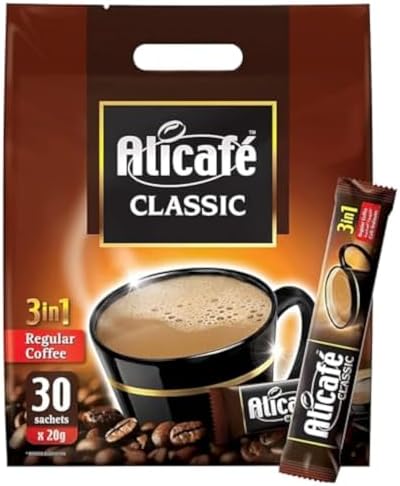 Alicafe Classic 3 in 1 Instant Coffee, Bag, Ground, 30 X 20g 600g