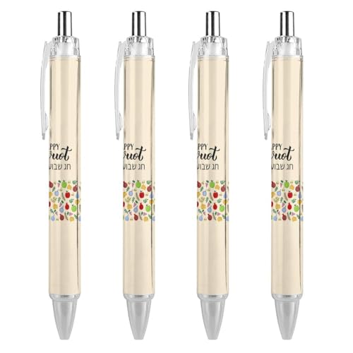 Bolígrafos de punta fina sin borrones, pack de 4 piezas retráctiles de tinta negra de 0,5 mm