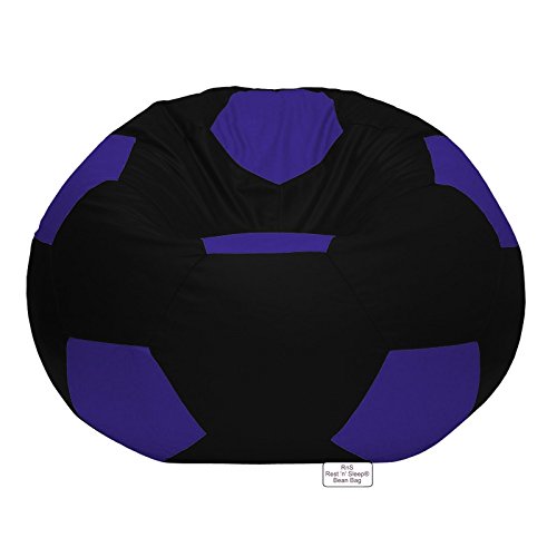Image of RnS Rest 'n' Sleep - Bean Bag Football Chair Filled with Beans, with 1 Year Warranty (Royal Blue /Black, XXXL)