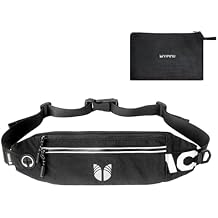 Slim Running Belt Fanny Pack for Women Men, phone holder for running Pouch, Waist belt for Workout, Marathon Jogging Running Gear Accessories [Fits ALL Phones] BLACK