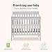Dream On Me Aden 4-in-1 Convertible Mini Baby Crib in Grey, GreenGuard Gold & JPMA, Sustainable Pinewood, Non-Toxic Finish, 3 Mattress Heights, Converts to Mini Day & Twin-Size Bed