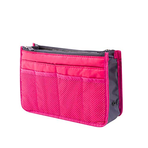 Preisvergleich Produktbild Homie Make-up-Tasche, Handtaschen-Organizer, Reiseeinsatz, Geldbörse, großes Innenfutter, Organizer, Ordentasche, Make-up, Reise-Organizer, rosa