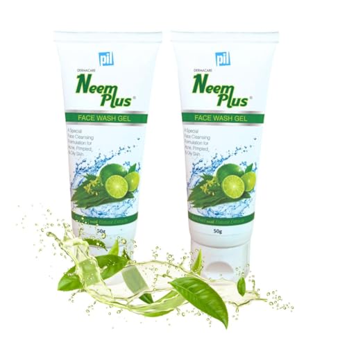 Image of Pil Neem Plus Face Wash Gel | Face Wash Gel for Acne, Pimpled & Oily Skin | Clear & Smooth Radiant Skin | 50 gms each (Pack of 2)