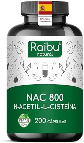 NAC N-Acetil-Cisteína 800 mg - 200 Cápsulas I Alta Biodisponibili...