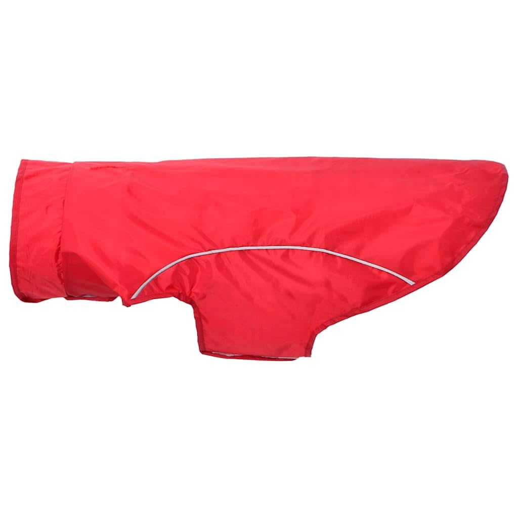 Impermeabile per cani con strisce riflettenti, in poliestere, rosso, L, impermeabile, antivento, con chiusura in , per autunno, inverno, outdoor, passeggiate, protezione da pioggia e freddo