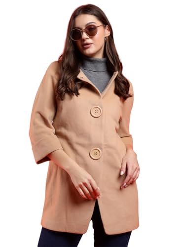 Image of KOTTY Womens Cotton Blend Standard Length Elegant Style Coat - Classic Style with Modern Detailing