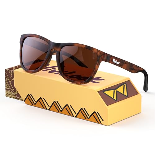 VIVILOOK Sunglasses for Women Men Elastic Touch Polarized Womens Sunglasses Mirrored UV400 Protection TR Sun Glasses Pippop Vintage Espresso