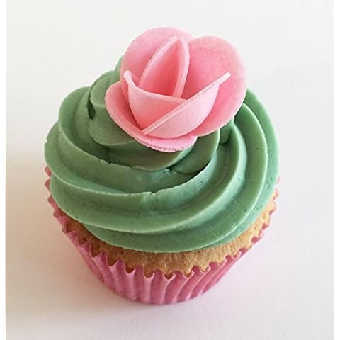 12 Pink Roses- Beautiful Edible 3D Wafer Cake Decorations Cover