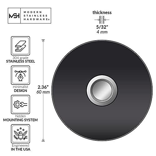 Image of C1 Black Doorbell, C- Series Doorbell Button in Anodized Aluminum 2.36 inch Round x 5 /32 inch (4mm Thick)