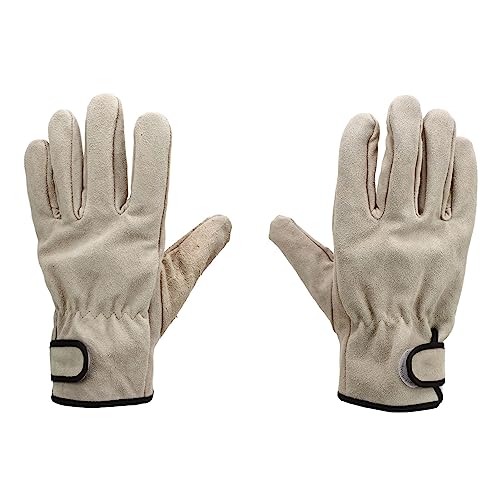 yaogohua Cowhide Leather Gloves Insulation Leather Gloves BBQ Camping Driving Gloves for Welding Wood Cutting