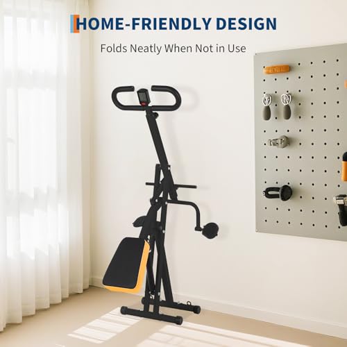 Image of Squat & Rowing Machine - 12-Level Resistance Home Gym Equipment for Glutes, Legs, Core | Foldable Butt Lifter Hip Thrust Trainer with Leg Press & Ab Workout