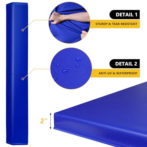Image of 72 inch Tall Basketball Pole Pads, All-Weather Square Basketball Pole Padding Outdoor, 2 inch Thick Heavy Duty Wrap-Around Protective Pads for Fixed Height & Adjustable Basketball Hoop Poles
