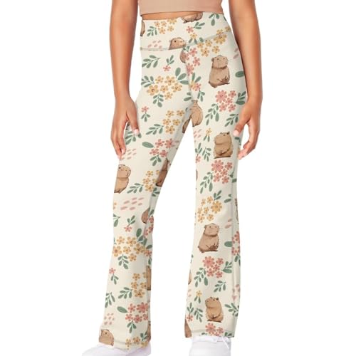 Girls Flare Leggings Yoga Pants Size 5-14 Years3