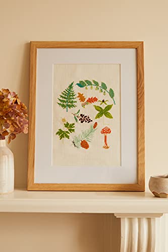DMC Woodland Glade Cross Stitch Kit, Includes 13 Skeins of Stranded Cotton, 14ct Aida Fabric (100% Cotton)