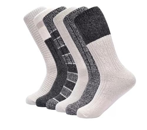 Lucky Brand Women's 6-Pack Exceptionally Soft Boot Style Socks, Dark Grey/Beige/Multi, Size 5-10, Calf-Length, Waffle Knit, Ribbed Cuff