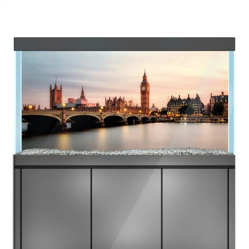 LYYAB Aquarium Background Sticker UK Big Ben Thames River