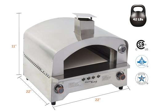 Flame King Propane Gas Pizza & Food Outdoor Oven for Camping, Backyard, Tailgating