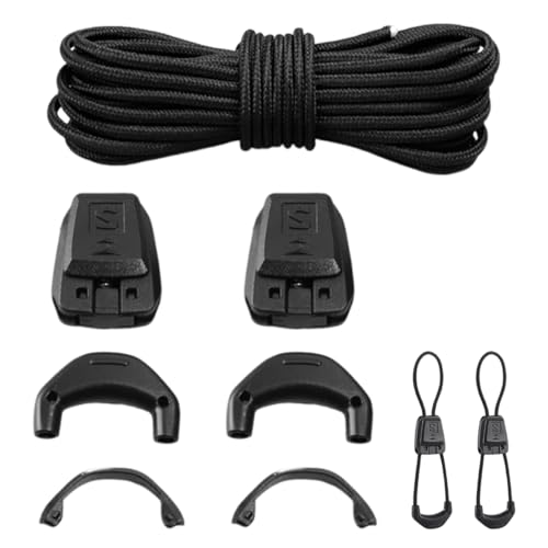 Schuhbänder ohne Binden, Schnellverschluss Schuhe 140 cm Dünne Schnürsenkel, Schnürsenkel Schnellverschluss SchnüRsenkel für Salomon Speedcross Skischuhe, Wanderschuhe, Laufschuhe, Sportschuhe