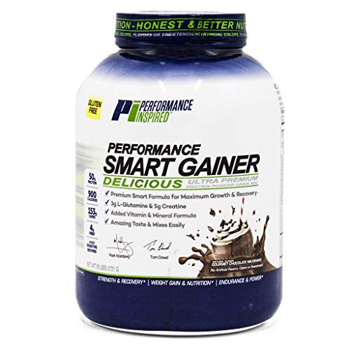 Performance Inspired Nutrition Smart Mass Gainer - Recover & Rebuild Muscles - Contains Added L-Glutamine – Big 50G Protein - Creatine - Fiber - Digestive Enzymes - Chocolate Milkshake - 6 Pounds #TOP19