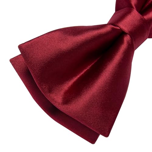 Image of YourTies Bow Ties for Men Pretied Bowties Solid Color Satin Bow Tie Formal Business Tuxedo Wedding Party Prom