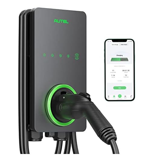 Autel Home Smart Electric Vehicle (EV) Charger up to 50Amp, 240V, Indoor/Outdoor Car Charging Station with Level 2, Wi-Fi and Bluetooth Enabled EVSE, 25-Foot Cable