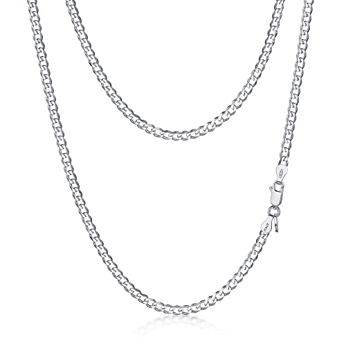 Chaîne cubaine argent sterling 925 femme collier gourmette italienne miami