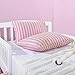 NTBAY Organic Cotton Toddler Pillowcases - Super Soft & Breathable Jersey Cotton Toddler Pillow Cases, 13”x18” Pillow Cases with Envelope Closure, Pink Stripe