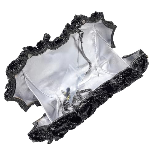 Image of Boutique De FGG Mini Flower Evening Bags For Women Formal,Party Rhinestone Clutch Purses,Wedding Floral Crystal Clutch Bag