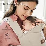 Momcozy WeeSnug Porte nouveau-né, enveloppe légère pour bébé avec support de dos croisé et lombaire, porte-bébé facile sans mains pour 7 à 25 lbs, Khaki