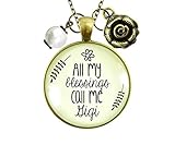 Gutsy Goodness Gigi Necklace All My Blessings Call Me Gigi Gift Quote Womens Grandma 24'