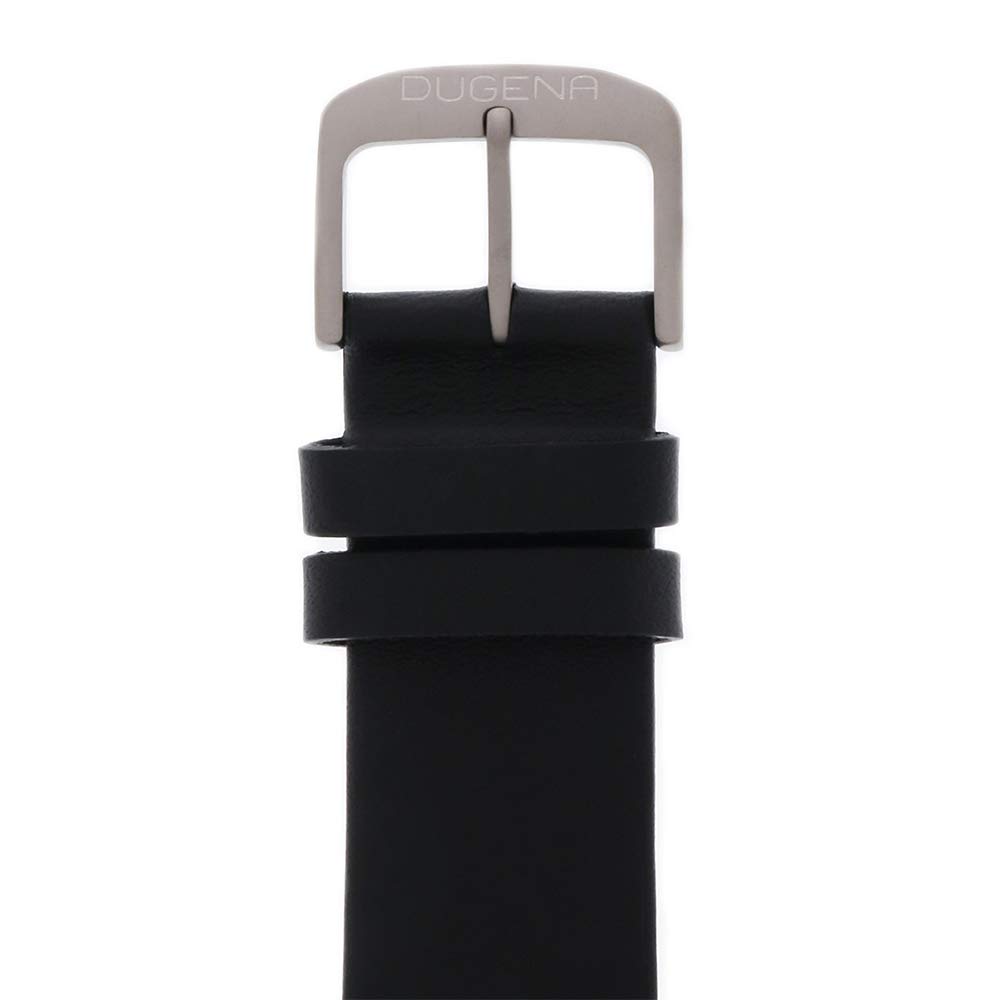 Dugena Herren-Armbanduhr 4460999 Novum, Quarz, weißes Zifferblatt, Titangehäuse, Mineralglas, Lederarmband, Dornschließe, 5 bar