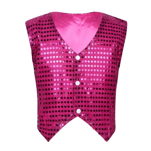 Kids Sequins Vest Disco Dance Top Boys Girls Jazz Hip-hop Street Dance Jacket Coat Waistcoat3