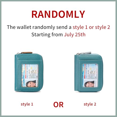 Image of RNIEGA Credit Card Holder Wallet RFID Blocking Leather Small Wallet for Women Double Zipper Wallet with ID Window
