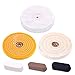 Rustark 6 Piece Polishing Compounds Kit with 3 Assorted Buffing Wheels Including Black Emery, Brown Tripoli, White Diamond, Yellow (30 Ply) Flannel (30 Ply), Cotton (40 Ply) for polishing