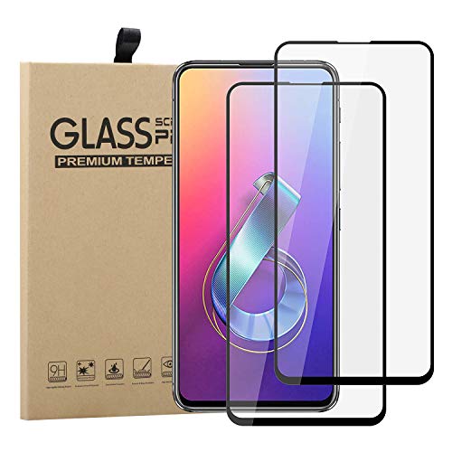 Young & Ming Protection D'écran pour ASUS Zenfone 6 ZS630KL,[2 Pièces] Couverture Complète Verre Trempé pour ASUS Zenfone 6 ZS630KL,(Noir)