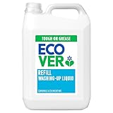 Ecover Washing Up Liquid Refill, Washing Up Soap, Tough on Grease and Grime, Fresh Camomile & Clementine Scent, 1 x 5L