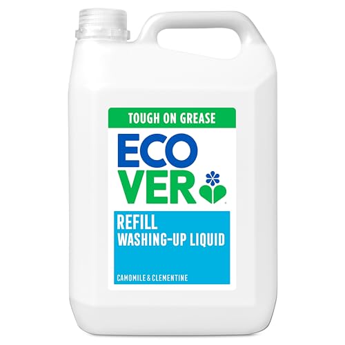 Ecover Washing Up Liquid Refill Washing Up Soap Tough on Grease and Grime Fresh Camomile & Clementine Scent 1 x 5L