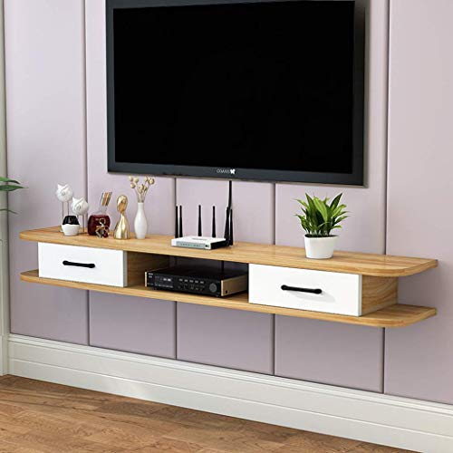 Schwimmendes Regal Modernes schwimmendes TV-Regal TV-Ständer Board Rack TV-Schrank Medienkonsole Wandhalterung/Videokonsole für Kabelboxen