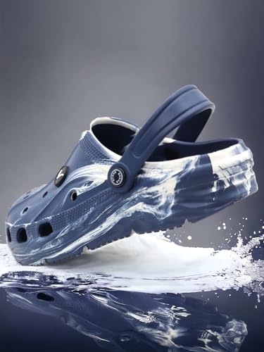 Image of SVAAR Men's Marble Effect Classic Clogs || Sandals with Adjustable Back Strap for Men