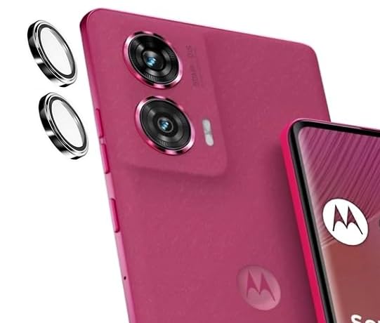 Image of New HQ+ Camera Lens Fusiontector For Motorola Moto Edge 50 Fusion 5G [Metal Frame+Glass] Full Camera Lens Cover Caes Friendly Scratch Residency Rings - Silver, 2Pack