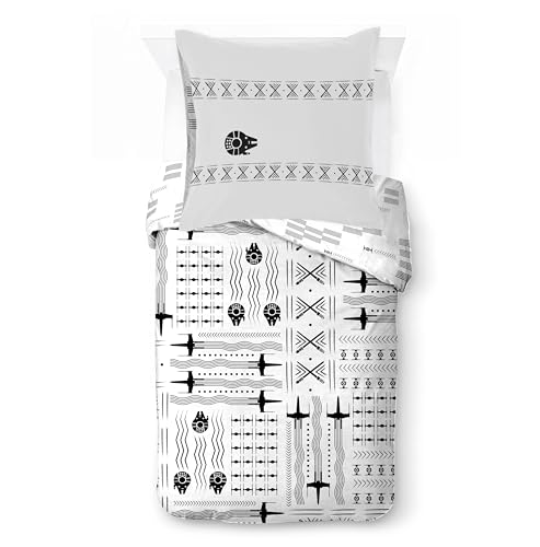 Jay Franco Kids Star Wars Ensemble de Housse de Couette – Literie Ultra Douce avec taie d'oreiller, Housse Uniquement, Couette Non Incluse, Blanc, 2 pièces...